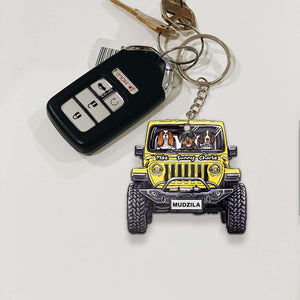 Dog In The Car Personalized Car Key Chain, Gift For Dog Lover - Keychains - GoDuckee