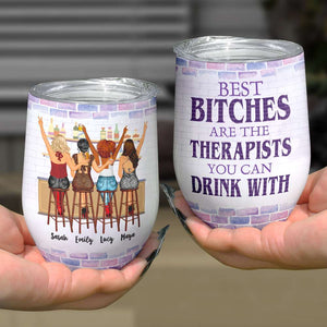 Bar Friends, Gift For Friends, Personalized Tumbler, Drinking Friends Tumbler - Wine Tumbler - GoDuckee