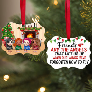 Friends Are The Angels - Personalized Christmas Ornament - Gift For Soul Sister, Best Friend, Doll Girls - Ornament - GoDuckee