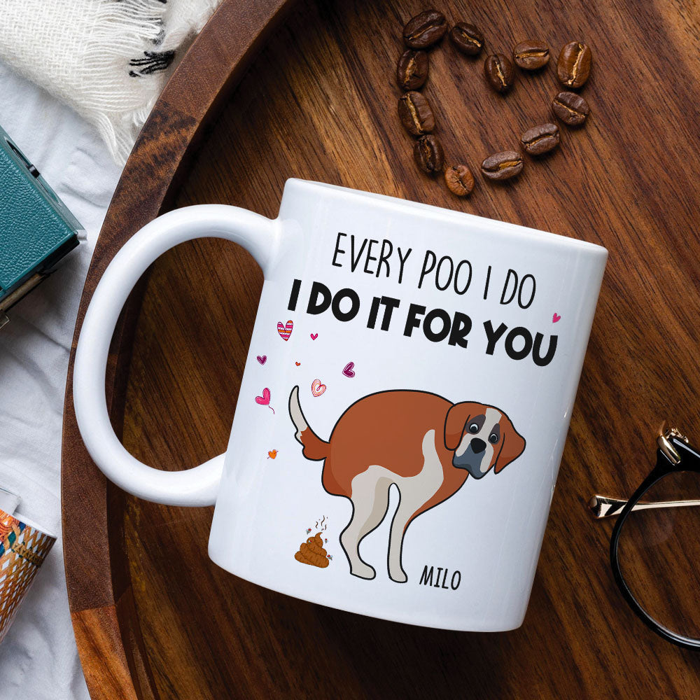 Dog Mom Gift Pet Mothers Day Gift Personalized Custom Name Thanks For  Picking Up My Poop Mug - Yellow