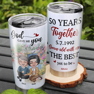 Grow Old With Me The Best Yet To Be, Couple Anniversary Personalized Tumbler - Tumbler Cup - GoDuckee