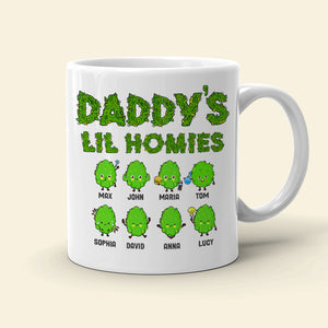 Daddy's Lil Homies Personalized Weed Mug Gift For Dad - Coffee Mug - GoDuckee