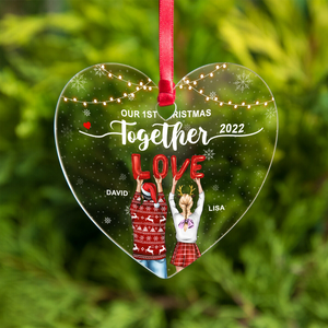 Couple Our Christmas Together, Personalized Transparent Ornament - Ornament - GoDuckee