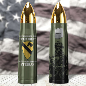 Veteran Bullet Tumbler - Custom Military Unit - Freedom Isn't Free I Paid For It - Water Bottles - GoDuckee