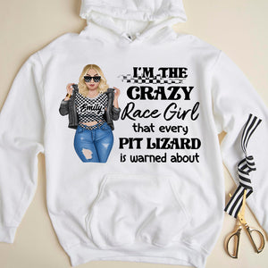 I'm The Crazy Race Girl - Personalized Shirts - Gift For Dirt Track Racing Girl Motocross Girl - Cool & Badass Woman - Shirts - GoDuckee