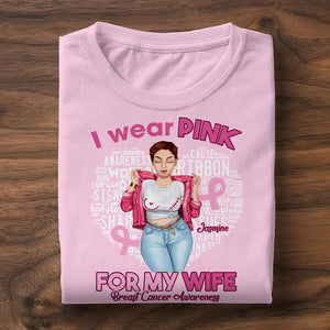 Personalized Breast Cancer T Shirt I wear pink for Mom, Sister