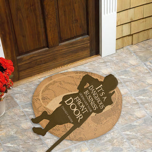 J.R.R. Tolkien Shape Doormat - It's A Dangerous Business Going Out Your Front Door - Doormat - GoDuckee