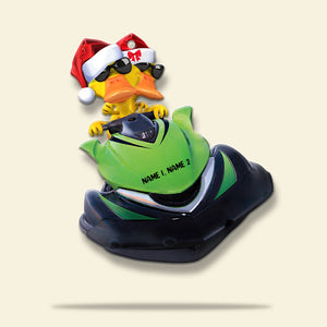 Jet Ski Yellow Ducks - Personalized Christmas Ornament - Gift for Skiers - Ornament - GoDuckee