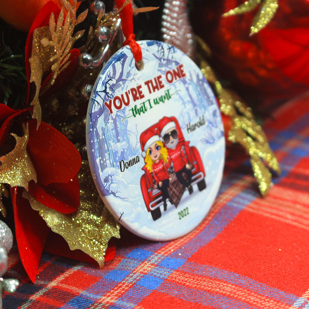 You're The One That I Want, Personalized Ornament Gift Couple - Ornament - GoDuckee
