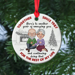 Together For The Rest Of My Life Personalized Couple Ornament, Christmas Tree Decor - Ornament - GoDuckee