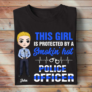 Police Wife This Girl Is Protected By A Smokin' Hot Police Officer - Personalized Shirts - Shirts - GoDuckee