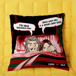 Personalized Gift Pillow Ideas For Couple, Horror Movies Lovers, I'm Your Boyfriend Now - Custom Pillow - Pillow - GoDuckee