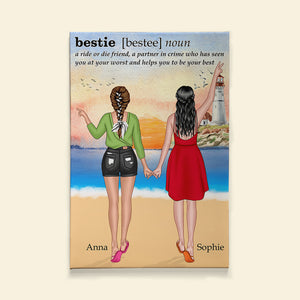 Bestie A Ride Or Die Friend Personalized Printed Canvas , Gift For Friends - Poster & Canvas - GoDuckee