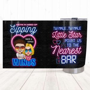 Couple In Need Of Sipping Winos, Twinkle Little Star Point Us To The Nearest Bar, Personalized Tumbler - Tumbler Cup - GoDuckee