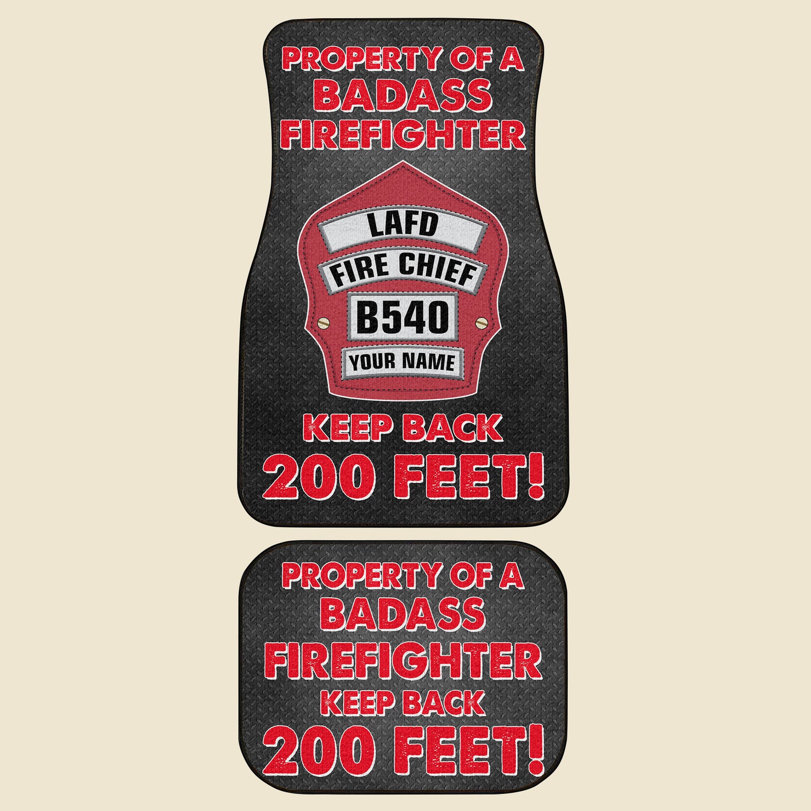 Personalized Firefighter Car Mats Property Of A Firefighter - Doormat - GoDuckee