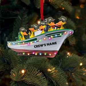Fisherman Crew Duck - Personalized Christmas Ornament - Ornament - GoDuckee