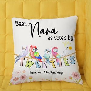Best Nana, Gift For Grandma, Personalized Pillow, Grandkid Tweety Pillow, Mother's Day Gift - Pillow - GoDuckee