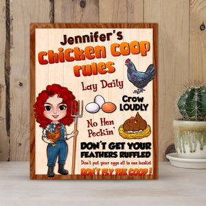 Chicken Coop Rules - Personalized Layers Wood Sign - Wood Sign - GoDuckee