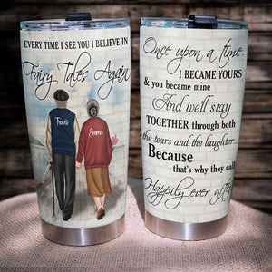 Personalized Old Couple Tumbler - Once Upon A Time I Became Yours And You Became Mine - Tumbler Cup - GoDuckee
