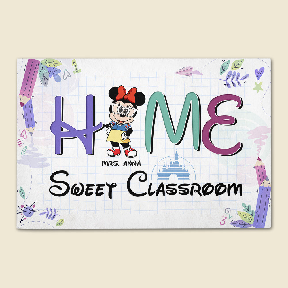Home Sweet Classroom Personalized Teacher Doormat, Gift For Teacher - Doormat - GoDuckee