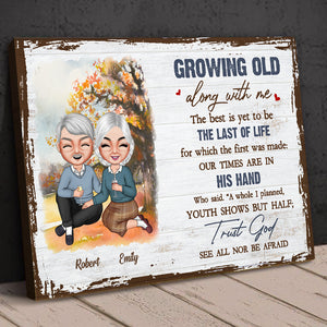 Growing Old Along With Me, Old Couple Anniversary Canvas Poster Happy Valentine's Day - Poster & Canvas - GoDuckee