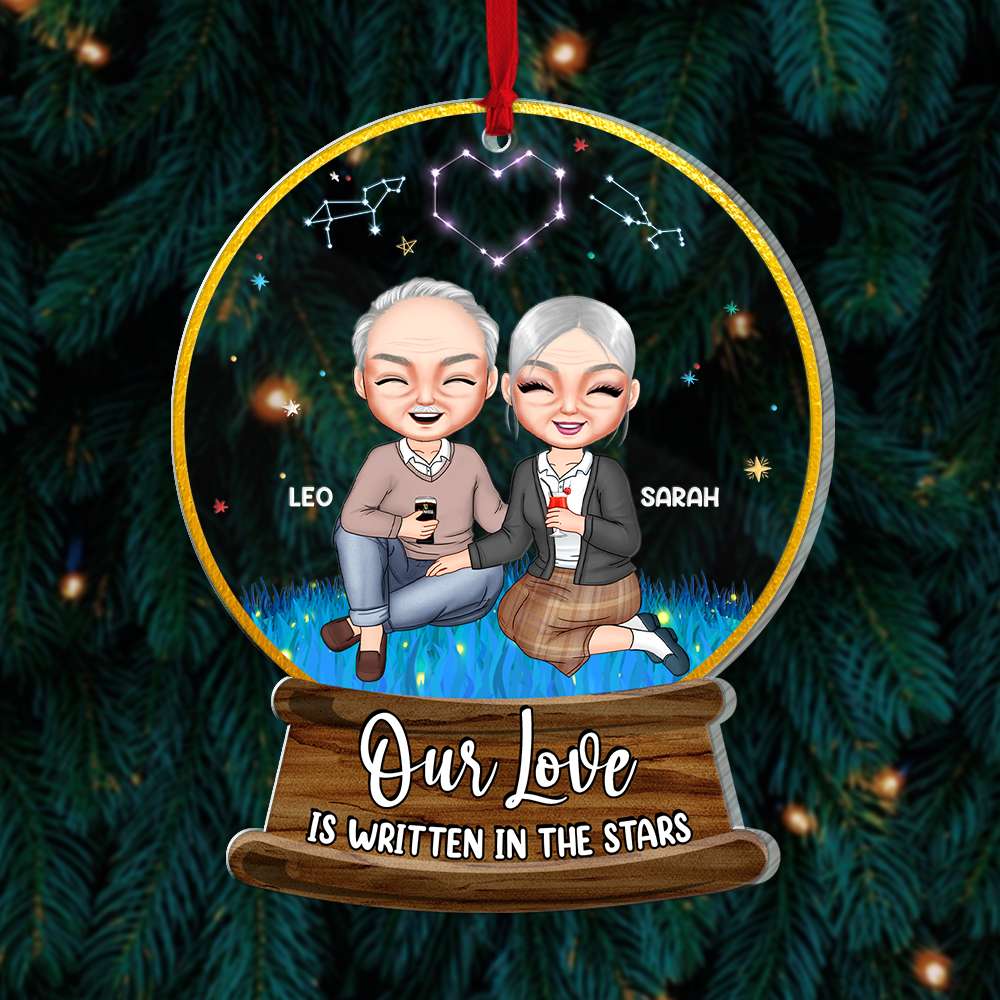Our Love Is Written In The Stars Personalized Acrylic Ornament, Gift For Couple - Ornament - GoDuckee