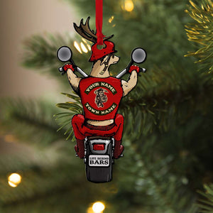 Biker Life Behind Bars - Personalized Christmas Ornament - Ornament - GoDuckee