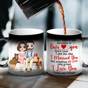 Love You More Than I Did Yesterday, Personalized Couple Magic Mug, Gift For Him/Her - Magic Mug - GoDuckee