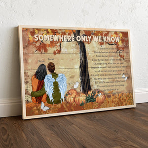 Personalized Autumn Couple Canvas Print, Somewhere Only We Know - Poster & Canvas - GoDuckee