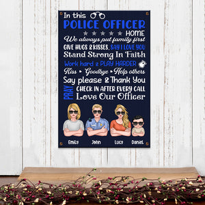 In This Police Officer Home - Personalized Metal Sign - Gift For Family - Metal Wall Art - GoDuckee
