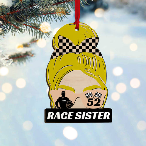 Personalized Dirt Track Racing Mom Ornament, Christmas Gift For Race Girl, Wife & Mom - Ornament - GoDuckee