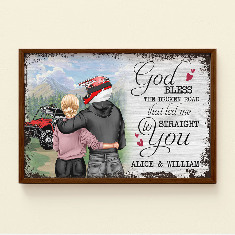 Personalized UTV Racing Couple Poster - God Blessed The Broken Road That Led Me Straight To You - Poster & Canvas - GoDuckee