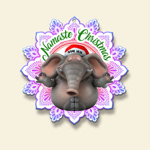 Yoga Namaste Christmas Elephant Personalized Christmas Ornament Gift For Yoga Lovers - Ornament - GoDuckee