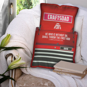 Mechanic Dad He Who Is Without Oil Shall Throw The First Rod - Custom Shape Pillow - Pillow - GoDuckee