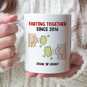 Your Farts Stink But Until They Kill Me I'll Still Love You Personalized Couple Mug, Gift For Couple - Coffee Mug - GoDuckee