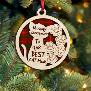 To The Best Cat Mom - Personalized Christmas Ornament - Gift for Cat Lovers - Ornament - GoDuckee