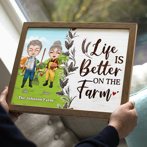 Life Is Better On The Farm, Couple Farmer Canvas Poster Print - Poster & Canvas - GoDuckee