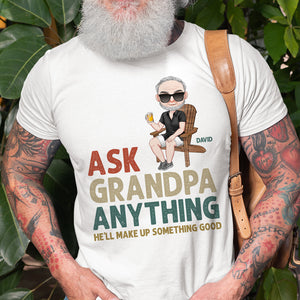 Ask Grandpa Any Thing- Gift For Grandpa- Personalized Shirt- Father's Day Shirt - Shirts - GoDuckee