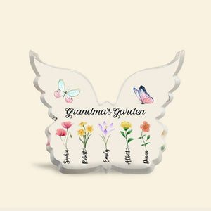 Grandma's Garden, Custom Shaped Acrylic Plaque, Flower Garden Acrylic Plaque, Gift For Grandma - Decorative Plaques - GoDuckee