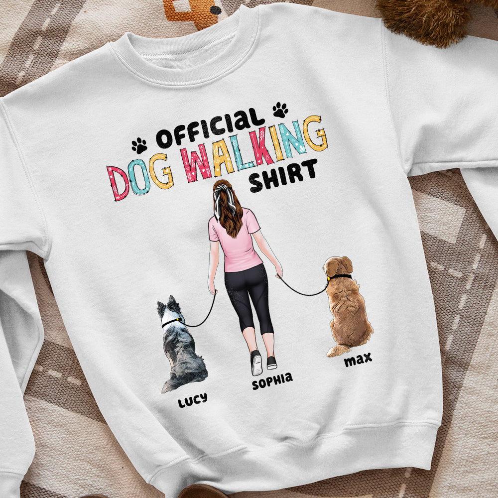 Personalized Dog Official Dog Walking Shirt, Gift For Dog Mom/Dog Dad - Shirts - GoDuckee