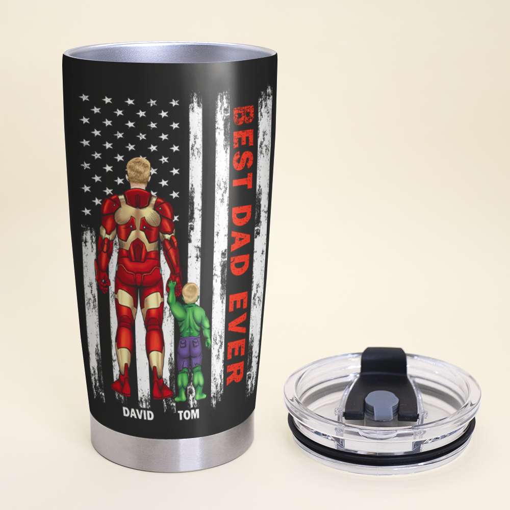 Best Dad Ever, Always Be Super Dad, Personalized Tumbler Best Dad's Gift Ever - Tumbler Cup - GoDuckee