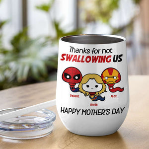 Thank Super Mom For Not Swallowing Us - Personalized Coffee Mug - Mother's Gift - Coffee Mug - GoDuckee
