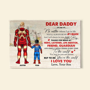 Dear Daddy/Mommy, To Me You Are The World - Personalized Canvas Print - Mother's Day, Father's Day Gift - Poster & Canvas - GoDuckee