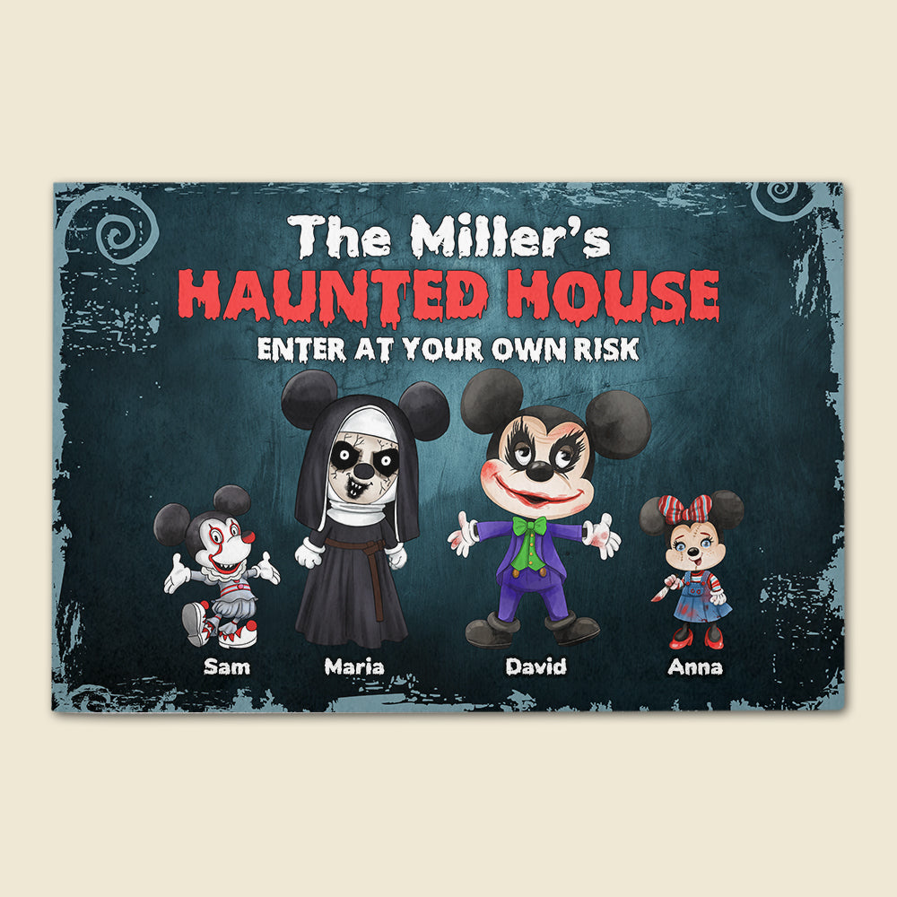 Enter At Your Own Risk Personalized Halloween Doormat - Doormat - GoDuckee