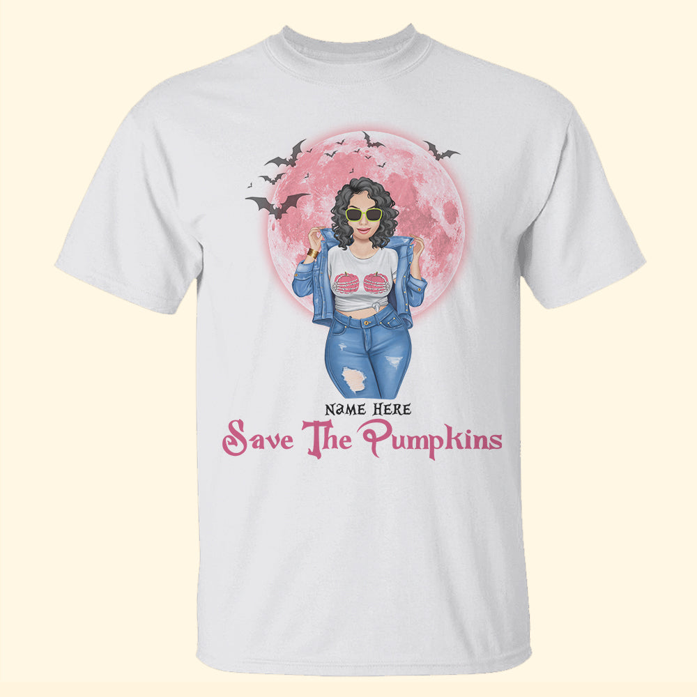 Breast Cancer Save The Pumpkins Custom Shirts - Shirts - GoDuckee