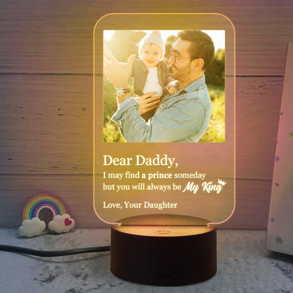 My Dad Lights Up The World - Personalized Led Night Light - Gift For D -  GoDuckee