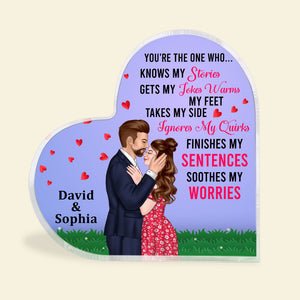 You Are My Everything, Couple Kissing Happy Day Heart Shaped Acrylic Plaque - Decorative Plaques - GoDuckee