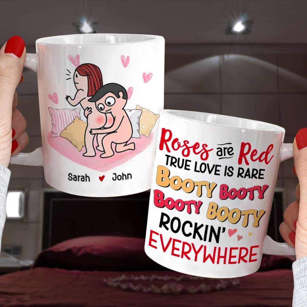 Roses Are Red, True Love is Rare, Personalized Couple Mug, Gift For Couple - Coffee Mug - GoDuckee