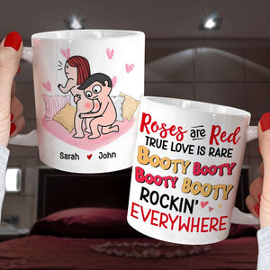 Roses Are Red, True Love is Rare, Personalized Couple Mug, Gift For Couple - Coffee Mug - GoDuckee