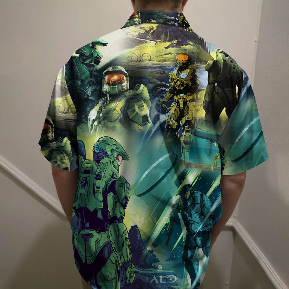 GoDuckee Halo Infinite Science-Fiction Artwork - Hawaiian Shirt, Aloha Shirt